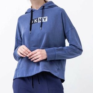 DKNY Sport Logo Hooded Cotton Sweatshirt